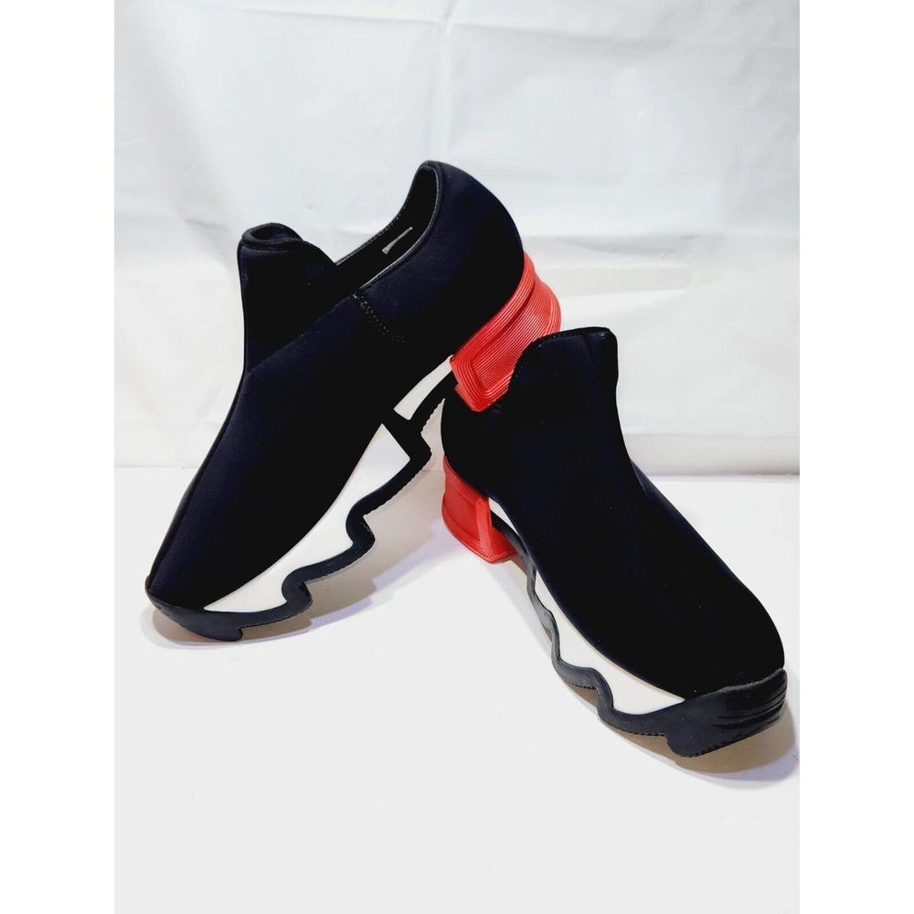 Women’s Black and Red Slip-On Sneakers